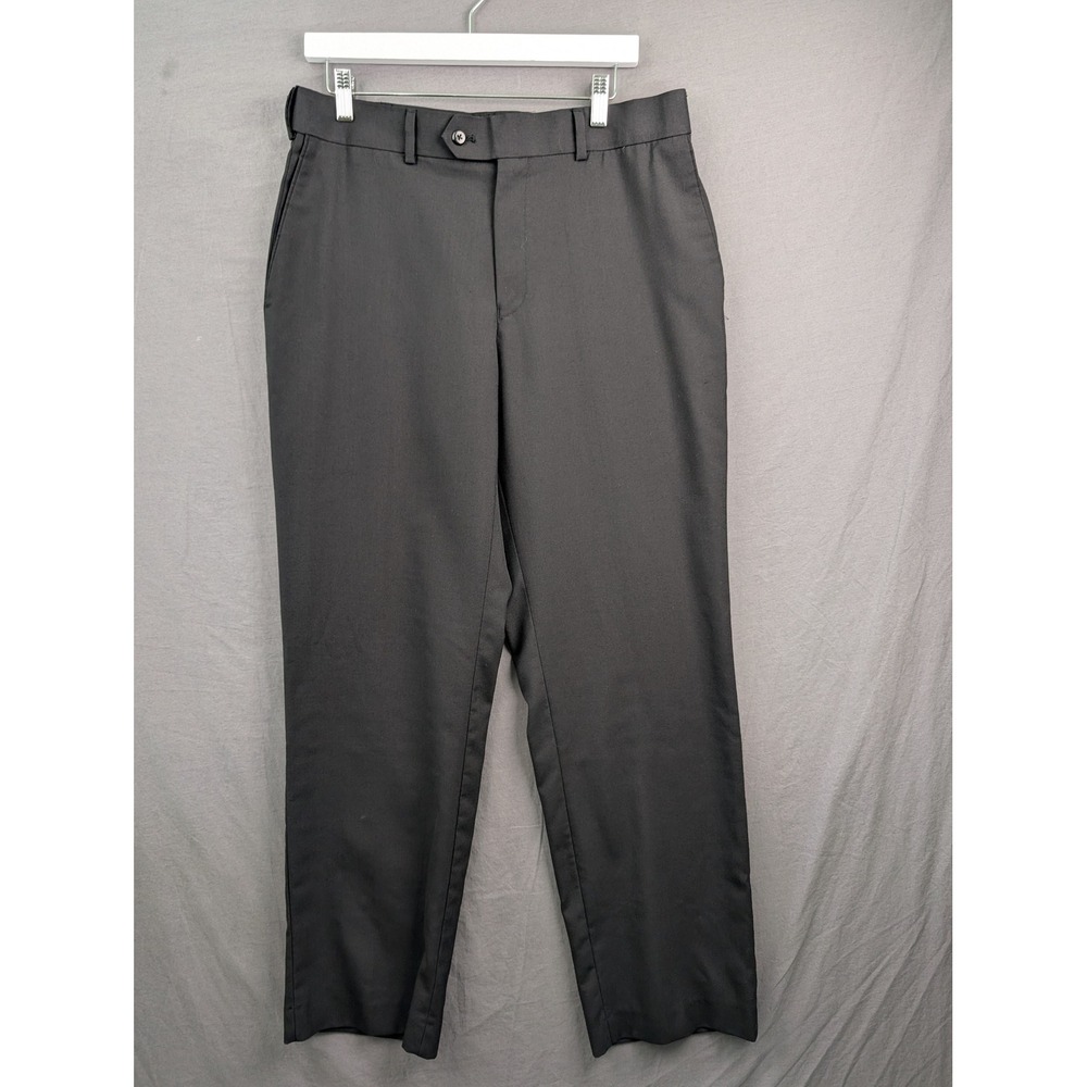 Stafford Performance Mens Dress Pants Black Classic Fit 34x32